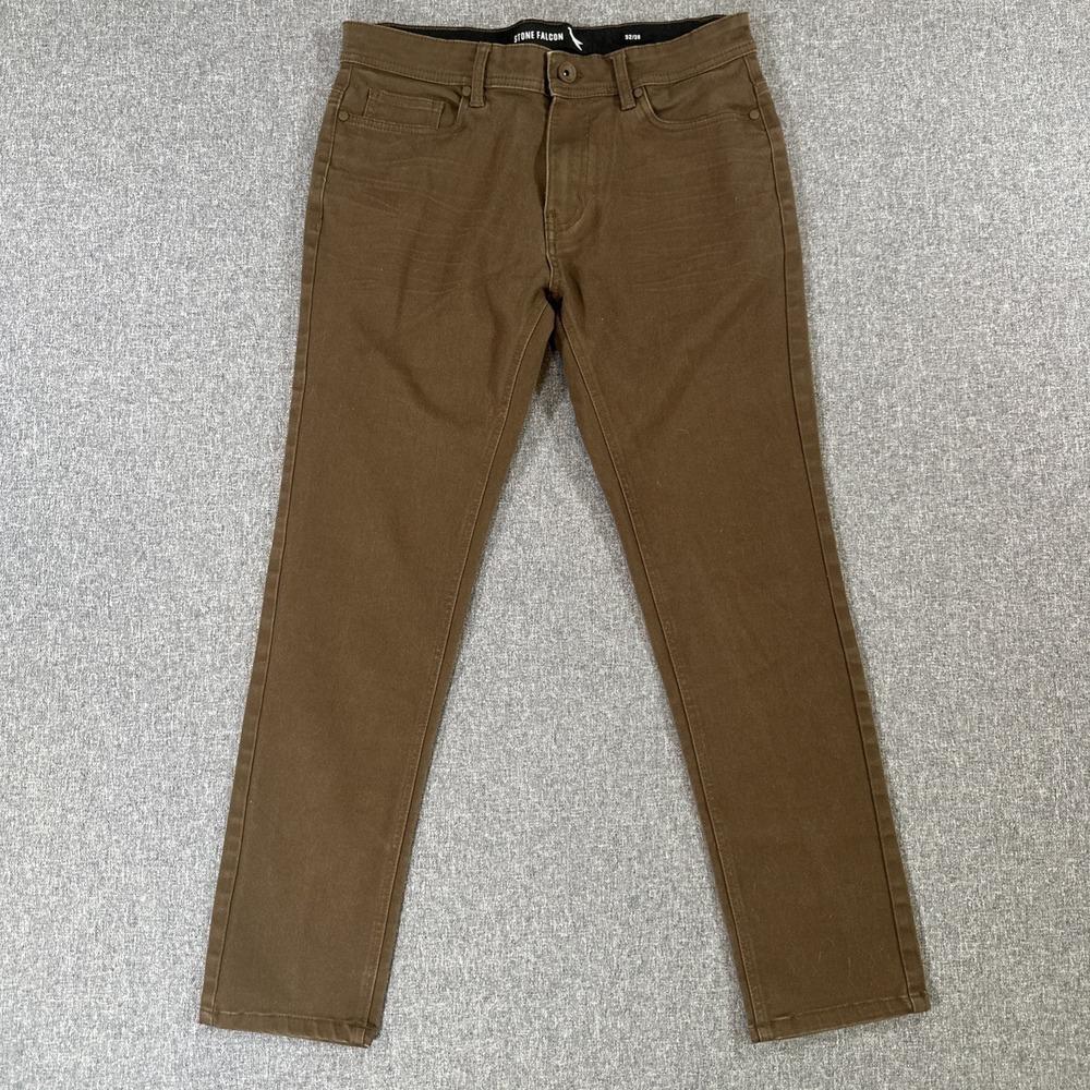 Stone Falcon Slim Fit Brown Jeans Men's 32x30 Stretch Casual Pants